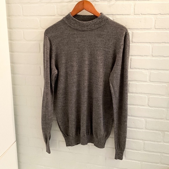Frank & Oak Men’s Knit Sweater Wool Lighweight Soft High Neck Gray Minimalis M - Picture 3 of 12